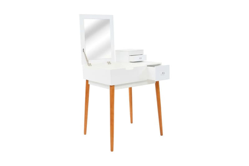 Sminkbord med spegel MDF 60x50x86 cm - Vit - Sminkbord & toalettbord