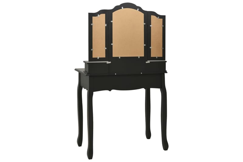 Sminkbord med pall svart 80x69x141 cm paulowniaträ - Svart - Sminkbord & toalettbord