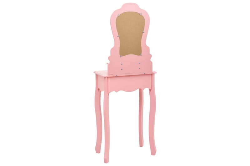 Sminkbord med pall rosa 50x59x136 cm paulowniaträ - Rosa - Sminkbord barn - Sminkbord & toalettbord