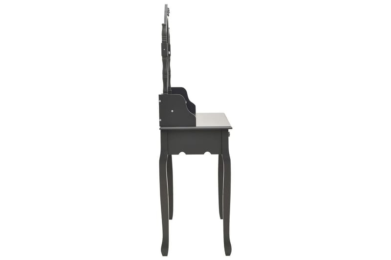 Sminkbord med pall grå 75x69x140 cm paulowniaträ - Grå - Sminkbord & toalettbord