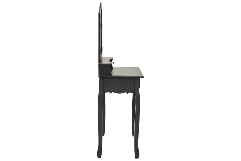 Sminkbord med pall grå 80x69x141 cm paulowniaträ - Grå - Sminkbord & toalettbord