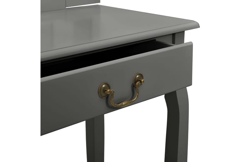 Sminkbord med pall grå 65x36x128 cm kejsarträ MDF - Grå - Sminkbord & toalettbord
