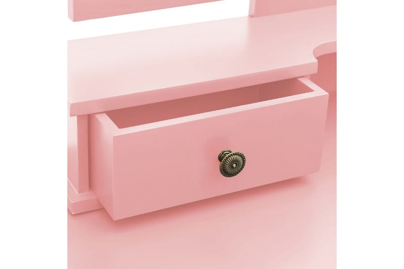 Sminkbord med pall rosa 100x40x146 cm kejsarträ - Rosa - Sminkbord barn - Sminkbord & toalettbord