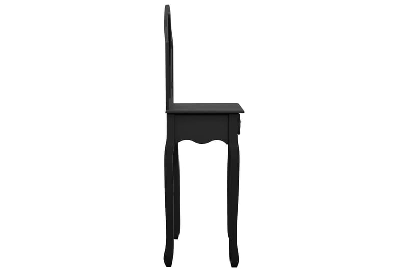 Sminkbord med pall svart 65x36x128 cm kejsarträ MDF - Svart - Sminkbord & toalettbord