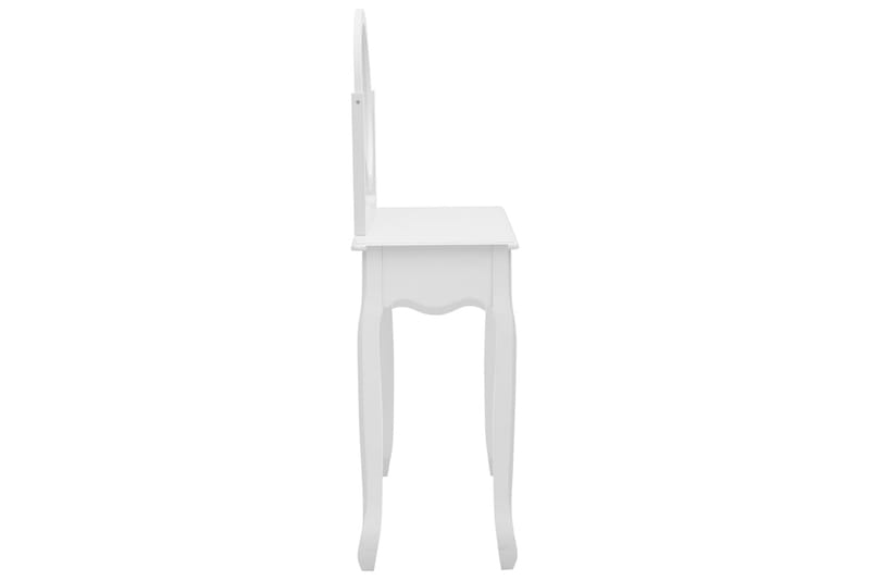Sminkbord med pall vit 65x36x128 cm kejsarträ MDF - Vit - Sminkbord & toalettbord