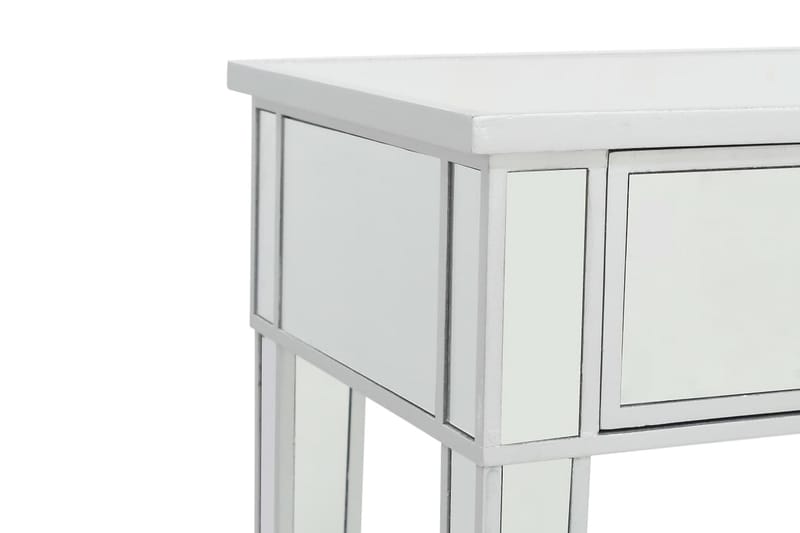Sminkbord med pall spegellådor MDF och glas - Silver - Sminkbord & toalettbord