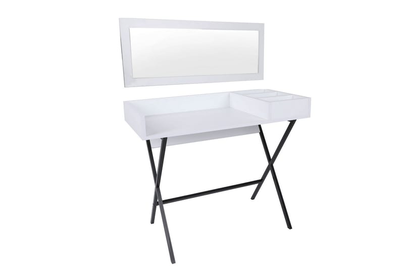 Sminkbord Merkesa 100 cm - Vit/Svart - Möbler - Bord & matgrupp - Sminkbord & toalettbord