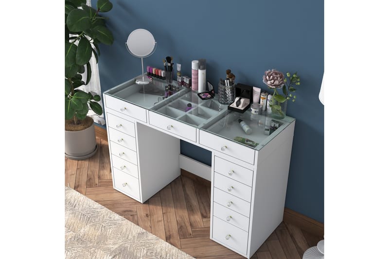 Sminkbord Ramender 120 cm, Glasskiva