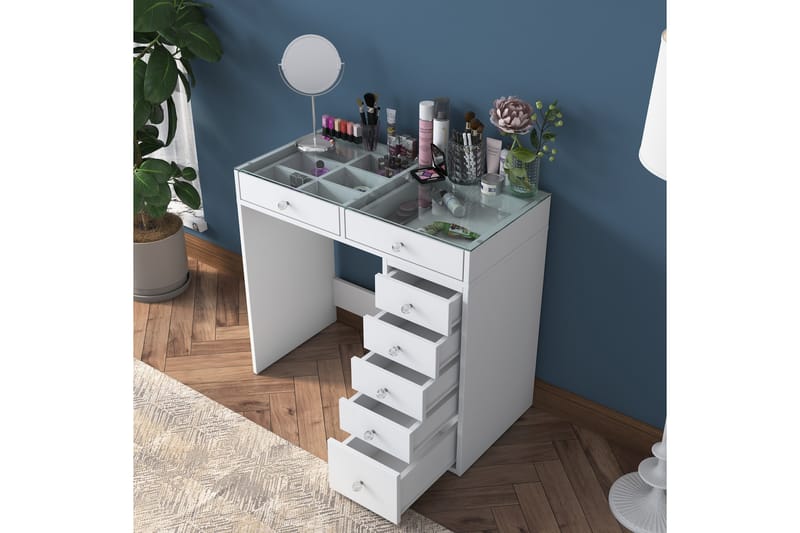 Sminkbord Ramender 90 cm - Glasskiva - Möbler - Bord & matgrupp - Sminkbord & toalettbord