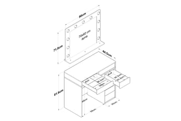 Sminkbord Ramender 90 cm - Vit - Möbler - Bord & matgrupp - Sminkbord & toalettbord