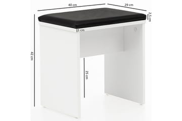 Sminkbord Wohnling Förvaringsutrymme för Osmetic White med spegelpall klassiskt modern - Möbler - Bord & matgrupp - Sminkbord & toalettbord