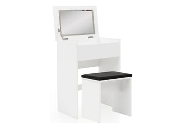 Sminkbord Wohnling Förvaringsutrymme för Osmetic White med spegelpall klassiskt modern - Möbler - Bord & matgrupp - Sminkbord & toalettbord