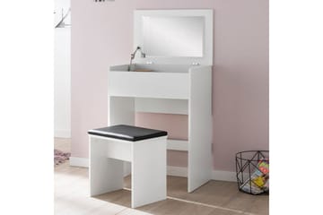 Sminkbord Wohnling Förvaringsutrymme för Osmetic White med spegelpall klassiskt modern - Möbler - Bord & matgrupp - Sminkbord & toalettbord