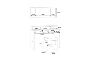 Sminkbord Yundola 110 cm - Brun/Svart - Möbler - Bord & matgrupp - Sminkbord & toalettbord