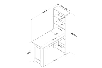 Sminkbord Patwal 120 cm - Valnöt/Vit - Möbler - Bord & matgrupp - Sminkbord & toalettbord