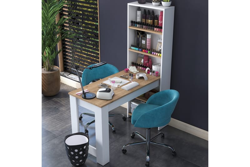 Sminkbord Patwal 120 cm - Valnöt/Vit - Möbler - Bord & matgrupp - Sminkbord & toalettbord