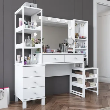 Sondal Sminkbord 145x141,8x40 cm - Vit - Möbler - Bord & matgrupp - Sminkbord & toalettbord