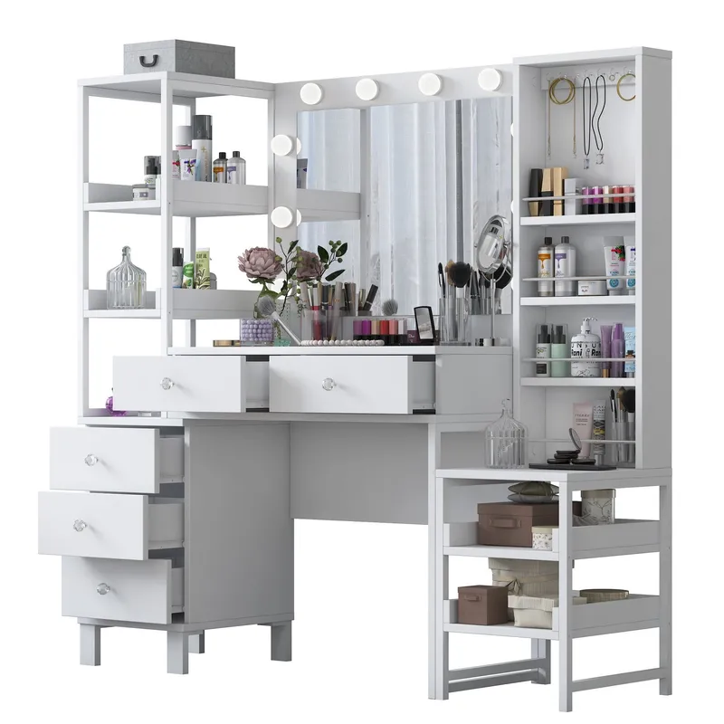 Sondal Sminkbord 145x141,8x40 cm - Vit - Möbler - Bord & matgrupp - Sminkbord & toalettbord