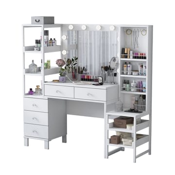 Sondal Sminkbord 145x141,8x40 cm - Vit - Möbler - Bord & matgrupp - Sminkbord & toalettbord