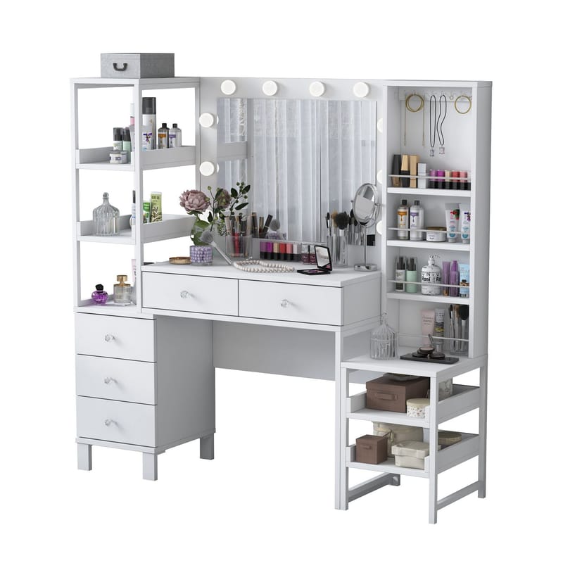 Sondal Sminkbord 145x141,8x40 cm - Vit - Möbler - Bord & matgrupp - Sminkbord & toalettbord
