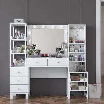 Sondal Sminkbord 145x141,8x40 cm - Vit - Möbler - Bord & matgrupp - Sminkbord & toalettbord
