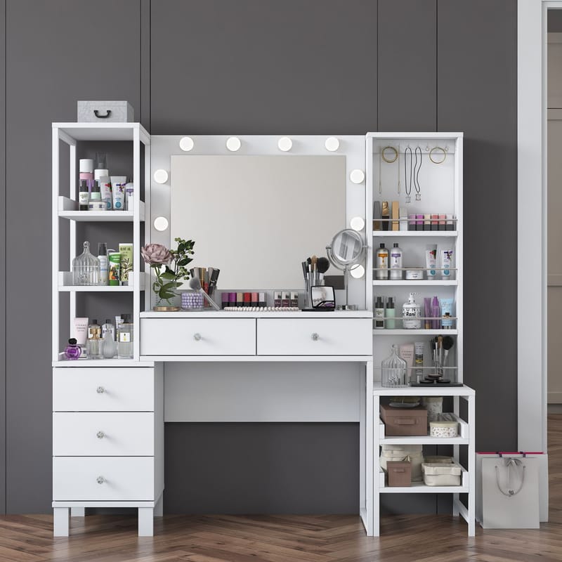Sondal Sminkbord 145x141,8x40 cm - Vit - Möbler - Bord & matgrupp - Sminkbord & toalettbord