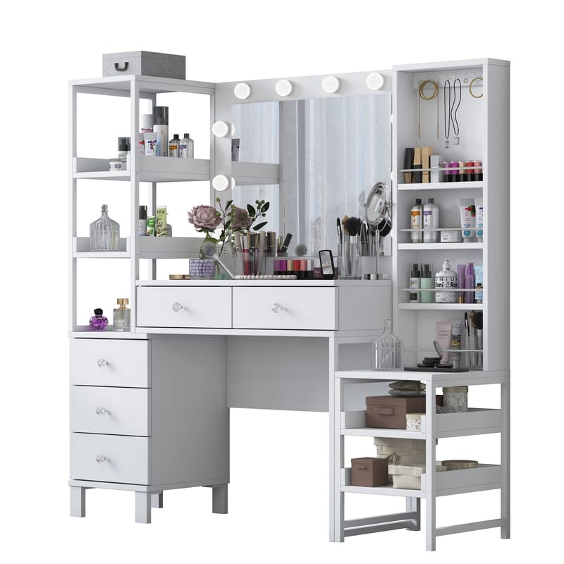 Sondal Sminkbord 145x141,8x40 cm - Vit - Möbler - Bord & matgrupp - Sminkbord & toalettbord