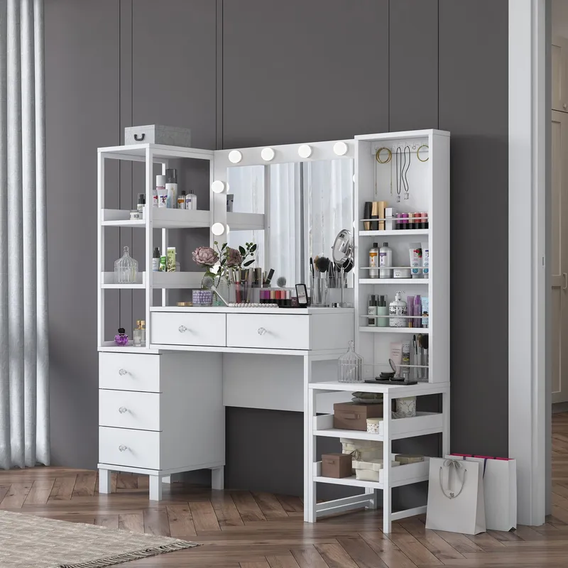 Sondal Sminkbord 145x141,8x40 cm - Vit - Möbler - Bord & matgrupp - Sminkbord & toalettbord