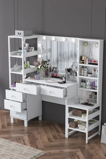 Sondal Sminkbord 145x141,8x40 cm - Vit - Möbler - Bord & matgrupp - Sminkbord & toalettbord