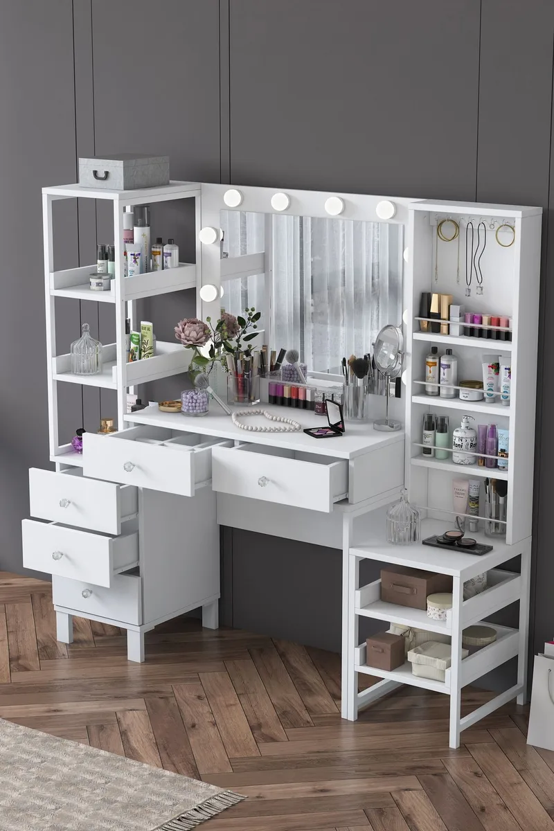 Sondal Sminkbord 145x141,8x40 cm - Vit - Möbler - Bord & matgrupp - Sminkbord & toalettbord