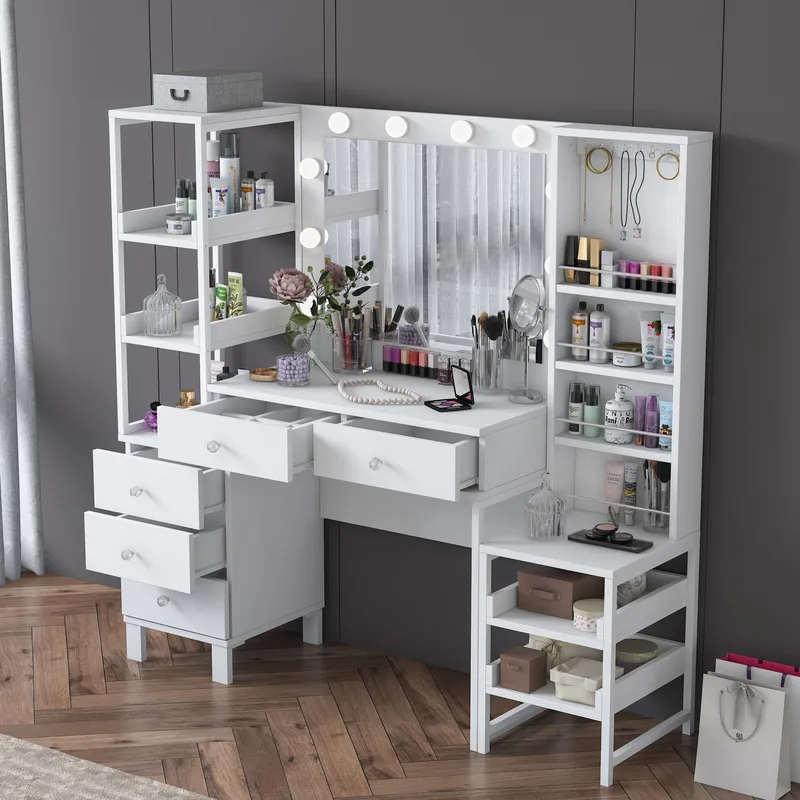 Sondal Sminkbord 145x141,8x40 cm - Vit - Möbler - Bord & matgrupp - Sminkbord & toalettbord