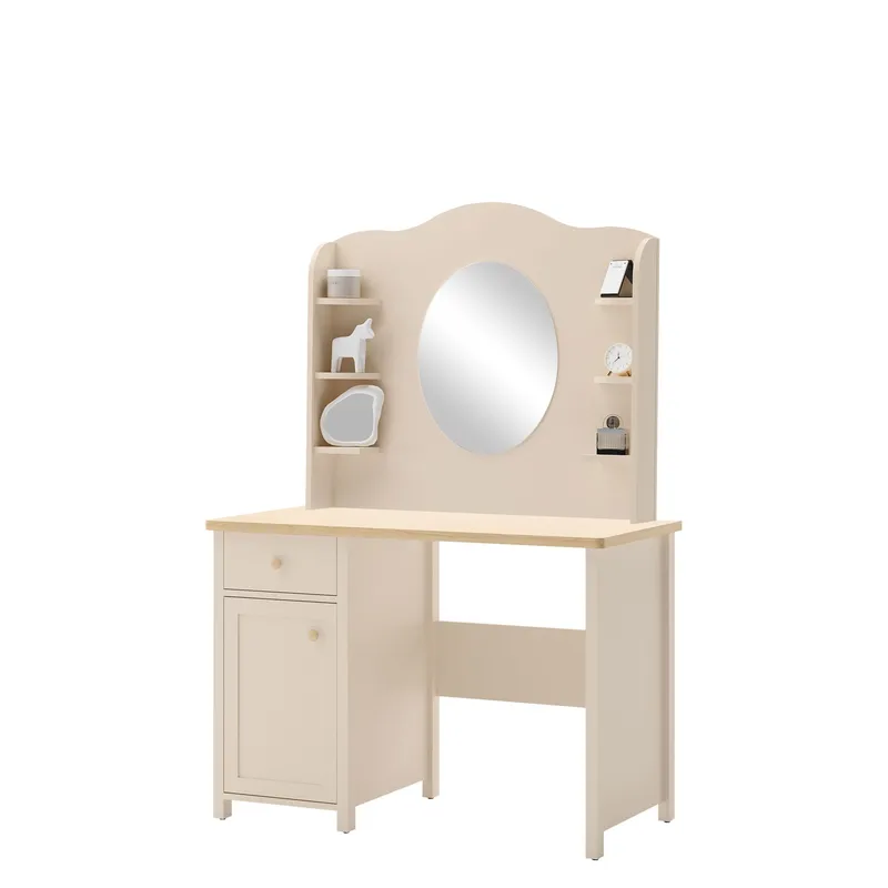 Storys sminkbord, Beige, ek