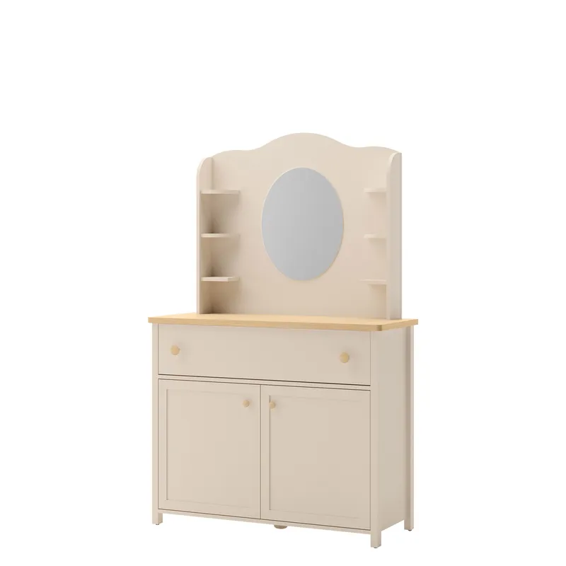 Storys sminkbord, Beige, ek