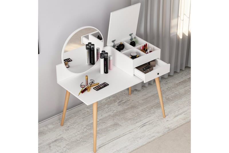 Straat Sminkbord 120x96 cm Vit - Hanah Home - Möbler - Bord & matgrupp - Sminkbord & toalettbord