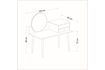Straat Sminkbord 120x96 cm Vit - Hanah Home - Möbler - Bord & matgrupp - Sminkbord & toalettbord