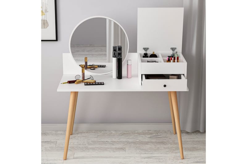 Straat Sminkbord 120x96 cm Vit - Hanah Home - Möbler - Bord & matgrupp - Sminkbord & toalettbord