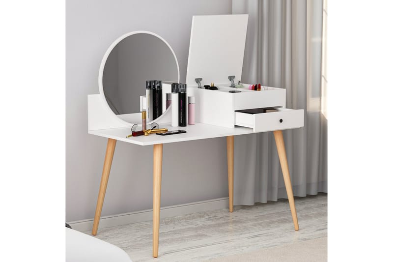 Straat Sminkbord 120x96 cm Vit - Hanah Home - Möbler - Bord & matgrupp - Sminkbord & toalettbord