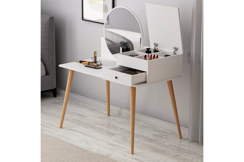 Straat Sminkbord 120x96 cm Vit - Hanah Home - Möbler - Bord & matgrupp - Sminkbord & toalettbord