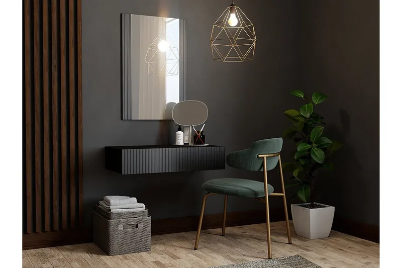 Strontian Sminkbord 80x42 cm Scandinavian Choice Black - Möbler - Bord & matgrupp - Sminkbord & toalettbord - Sminkbord med spegel