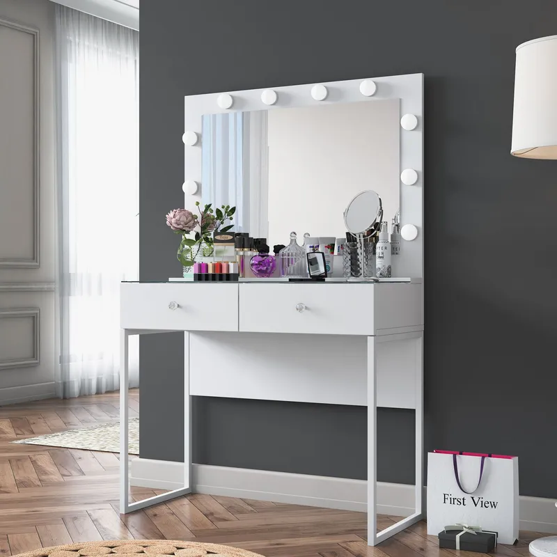 Tavren Sminkbord 90x141,8x40 cm - Vit - Möbler - Bord & matgrupp - Sminkbord & toalettbord