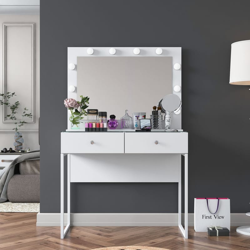 Tavren Sminkbord 90x141,8x40 cm - Vit - Möbler - Bord & matgrupp - Sminkbord & toalettbord