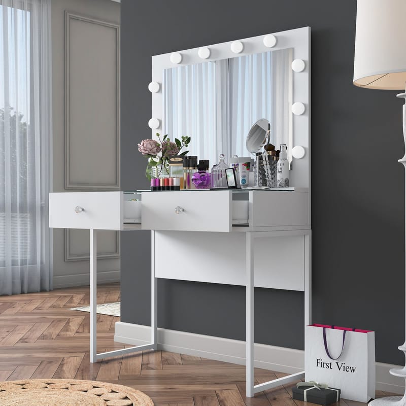 Tavren Sminkbord 90x141,8x40 cm - Vit - Möbler - Bord & matgrupp - Sminkbord & toalettbord