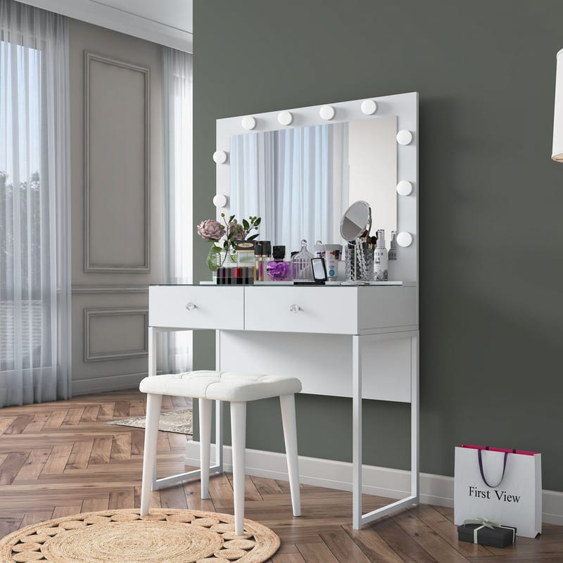 Tavren Sminkbord 90x141,8x40 cm - Vit - Möbler - Bord & matgrupp - Sminkbord & toalettbord