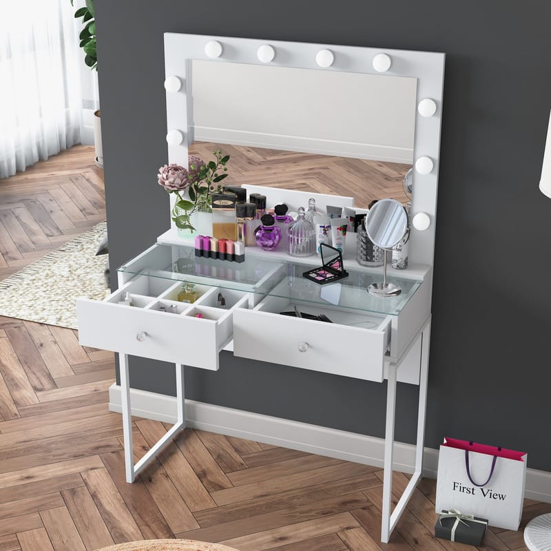 Tavren Sminkbord 90x141,8x40 cm - Vit - Möbler - Bord & matgrupp - Sminkbord & toalettbord