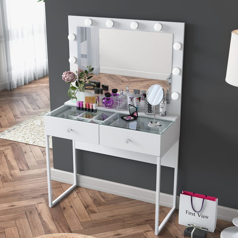 Tavren Sminkbord 90x141,8x40 cm - Vit - Möbler - Bord & matgrupp - Sminkbord & toalettbord