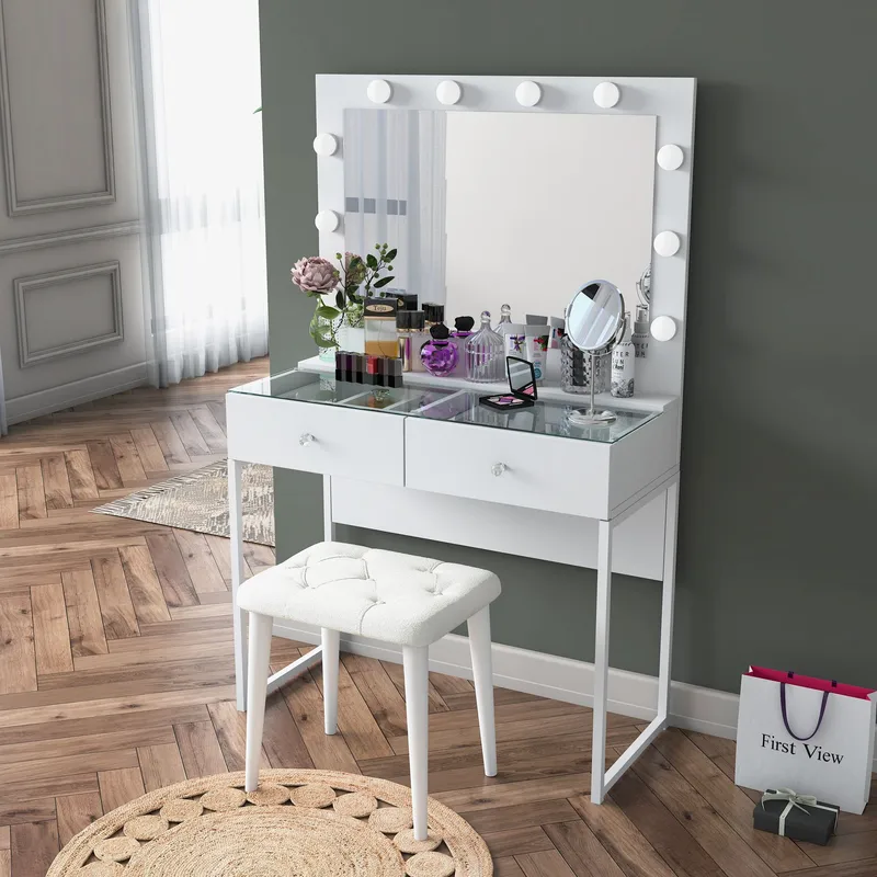 Tavren Sminkbord 90x141,8x40 cm - Vit - Möbler - Bord & matgrupp - Sminkbord & toalettbord