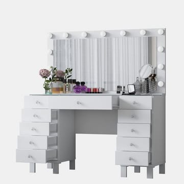 Wonthaggi Sminkbord 120x133,6x40 cm - Vit - Möbler - Bord & matgrupp - Sminkbord & toalettbord