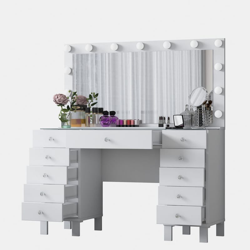 Wonthaggi Sminkbord 120x133,6x40 cm - Vit - Möbler - Bord & matgrupp - Sminkbord & toalettbord