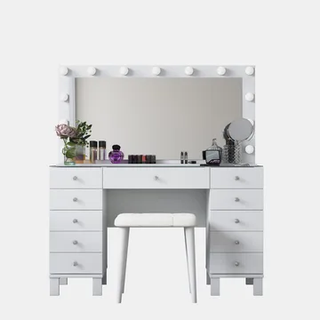 Wonthaggi Sminkbord 120x133,6x40 cm - Vit - Möbler - Bord & matgrupp - Sminkbord & toalettbord