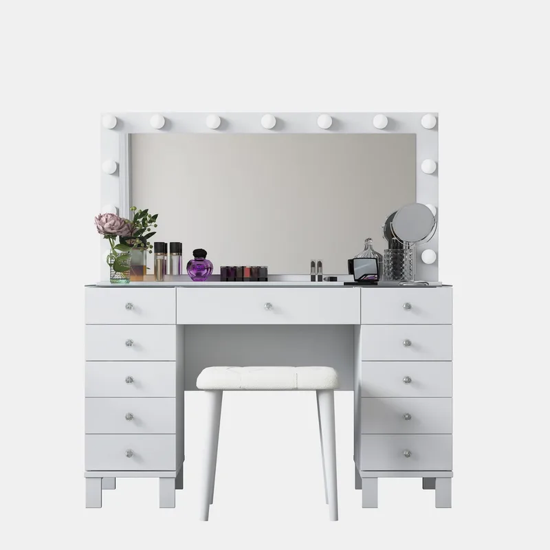 Wonthaggi Sminkbord 120x133,6x40 cm - Vit - Möbler - Bord & matgrupp - Sminkbord & toalettbord